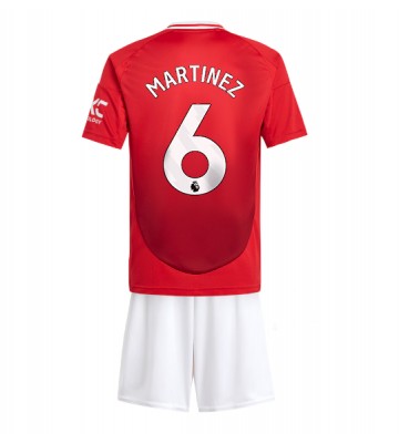 Manchester United Lisandro Martinez #6 Primera Equipación Niños 2024-25 Manga Corta (+ Pantalones cortos)